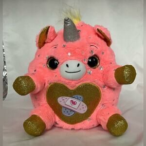 Zuru Rainbocorn Unicorn Rescue Band Aid Pink Fur Gold Eyes Silver Stars